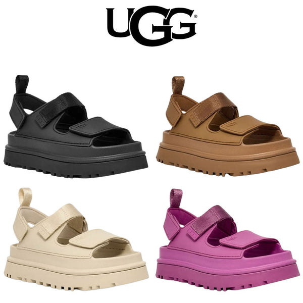 ★値下げセール開始★「UGG(アグ)」サンダル ストラップ 厚底 プラットフォーム 軽量 ゴールデングロウ レディース GOLDENGLOW